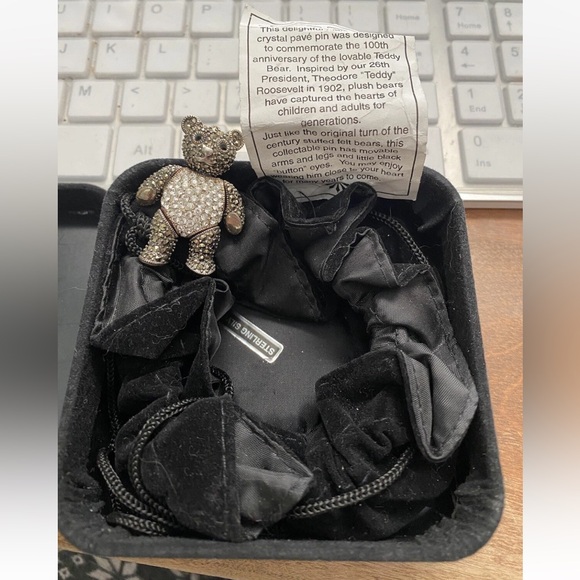 Jewelry | Vintage Sterling Silver Marcasite Teddy Bear Moveable Pin ...